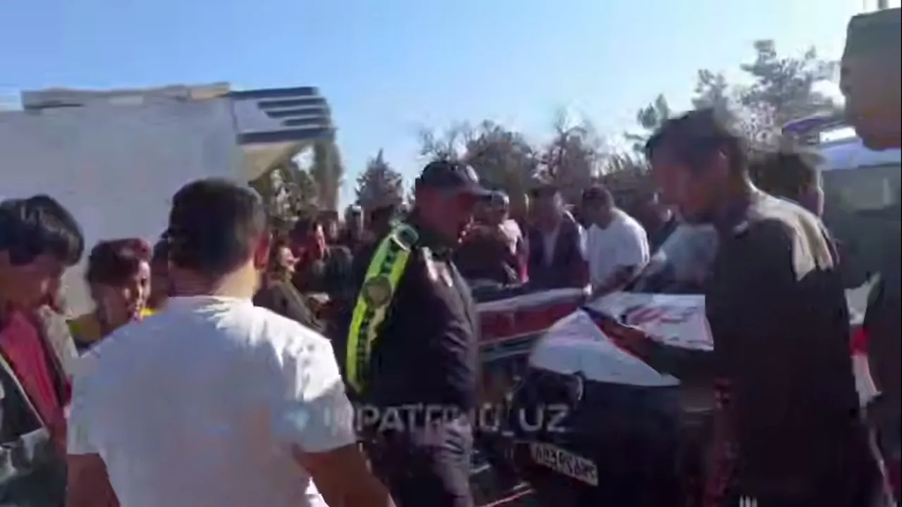 In Oltinsoy, a Captiva fleeing from a DPS inspector gets into an accident